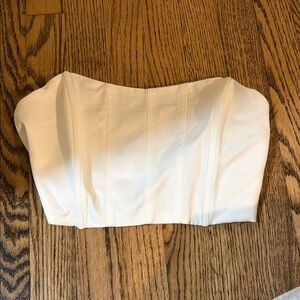 Chic Strapless Cream Crop Top